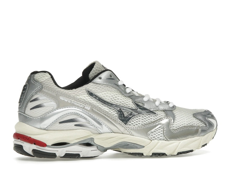 Mizuno Wave Rider 10 White Black Rythmic Red - vue 35
