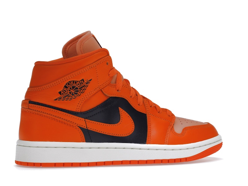 Air Jordan 1 Mid Orange Black (W) - Crimson Bliss/Rush Orange/Black/Sail - DM3381-600 - 34