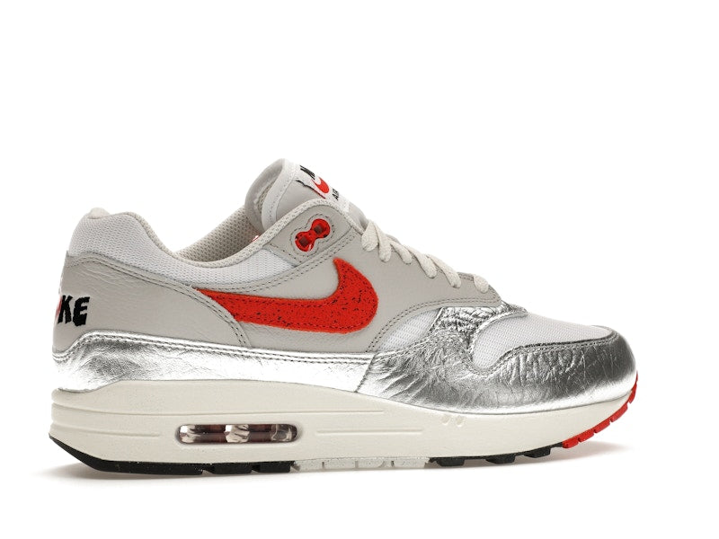 Nike Air Max 1 PRM SE Hot Sauce - White/Chile Red-Metallic Silver-Neutral Grey-Sail-Fir - HF7746-100 - 34