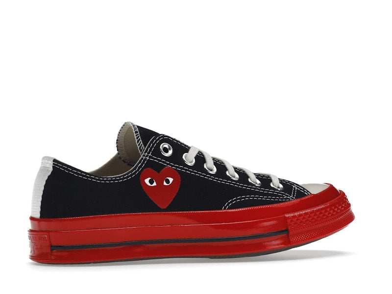 Converse Chuck Taylor All Star 70 Ox Comme des Garcons PLAY Black Red Midsole - Black/Red/Egret - A01795C - 34