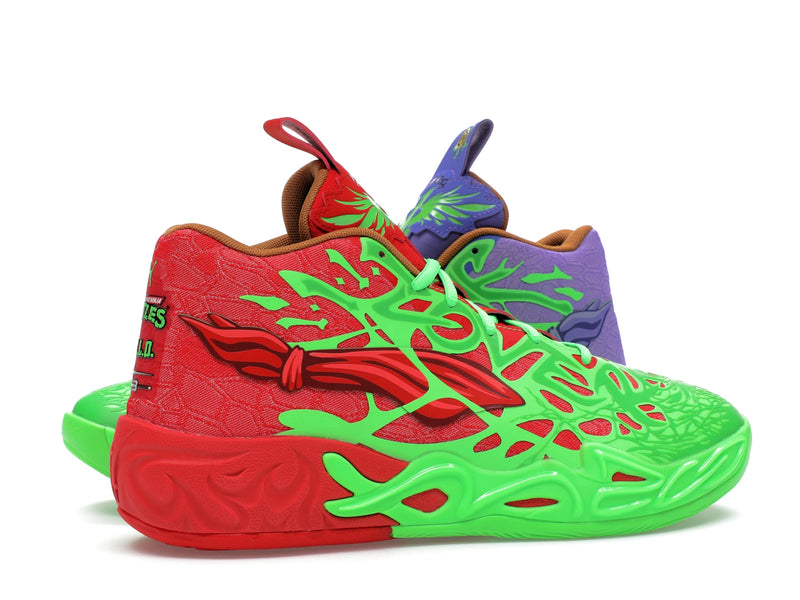 Puma Lamelo Ball Mb04 Teenage Mutant Ninja Turtles Raphael And Donatello - Fluro Green Pes/PUMA Red/Dark Amethyst - 312055-01 - 34