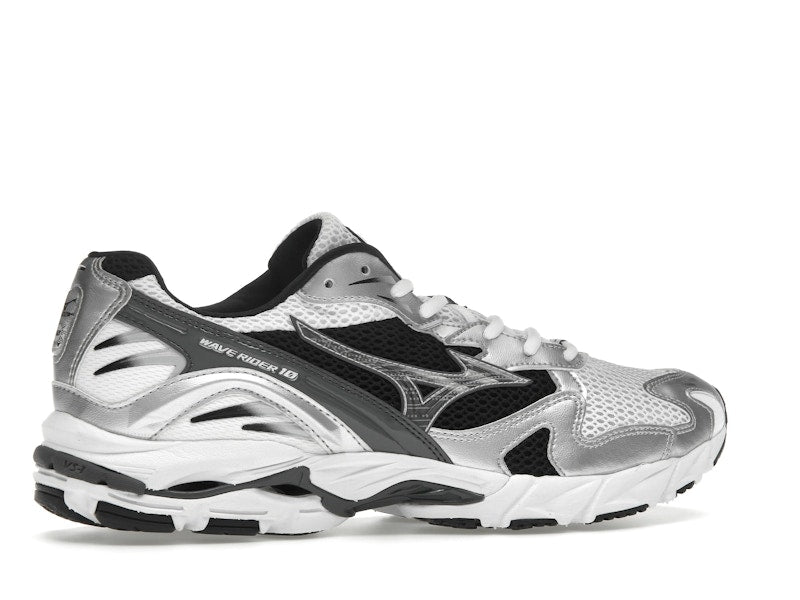 Mizuno Wave Rider 10 White Silver Black - vue 34