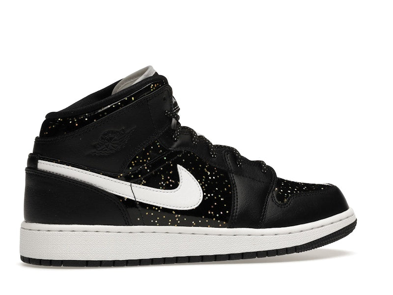 Air Jordan 1 Mid Black Speckle (GS) - Black/White - AV5174-001 - 34