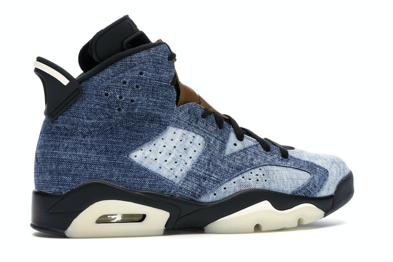 Air Jordan 6 Retro Washed Denim - Washed Denim/Sail-Varsity Red-Black - CT5350-401 - 34