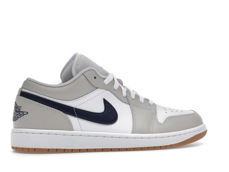 Air Jordan 1 Low Midnight Navy Neutral Grey - White/Neutral Grey/Gum Medium Brown/Midnight Navy - 553558-146 - 34