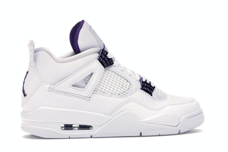Air Jordan 4 Retro White Court Purple - White/Metallic Silver-Court Purple - CT8527-115 - 34