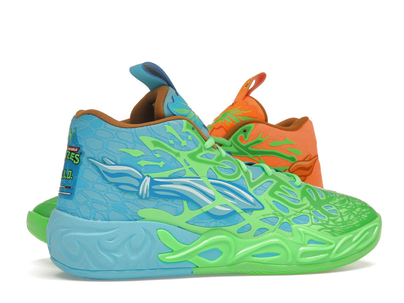 Puma Lamelo Ball Mb04 Teenage Mutant Ninja Turtles Leonardo And Michelangelo - Fluro Green Pes/PUMA Green/Bright Aqua/Orange Glow - 311307-01 - 34