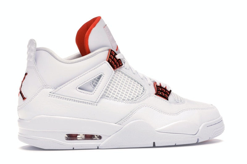 Air Jordan 4 Retro Metallic Orange - White/Metallic Silver-Team Orange - CT8527-118 - 34