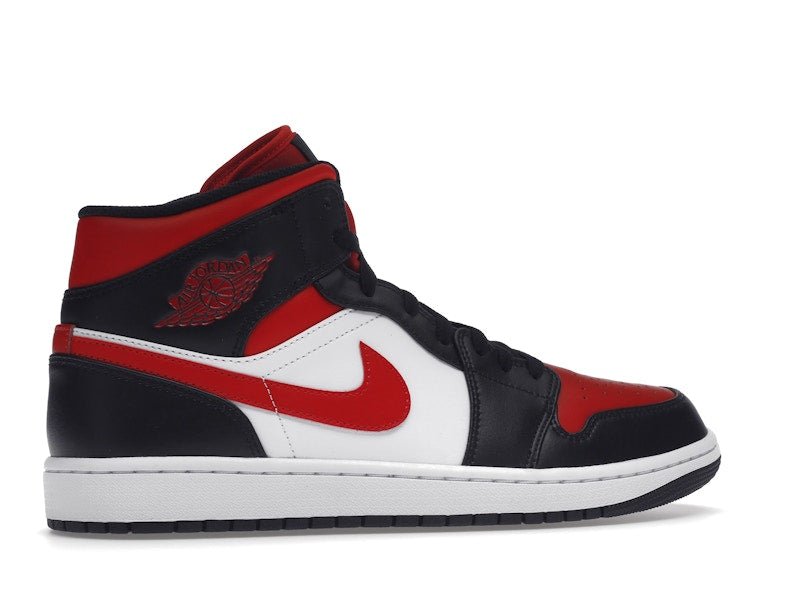 Air Jordan 1 Mid White Black Red (2022) - White/Black-Red - 554724-079 - 34