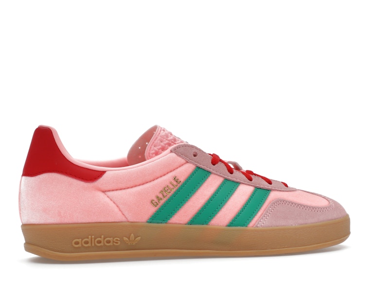 adidas Gazelle Indoor Pink Velvet (Women's) - Pink/Green/Scarlet - JI2713 - 34