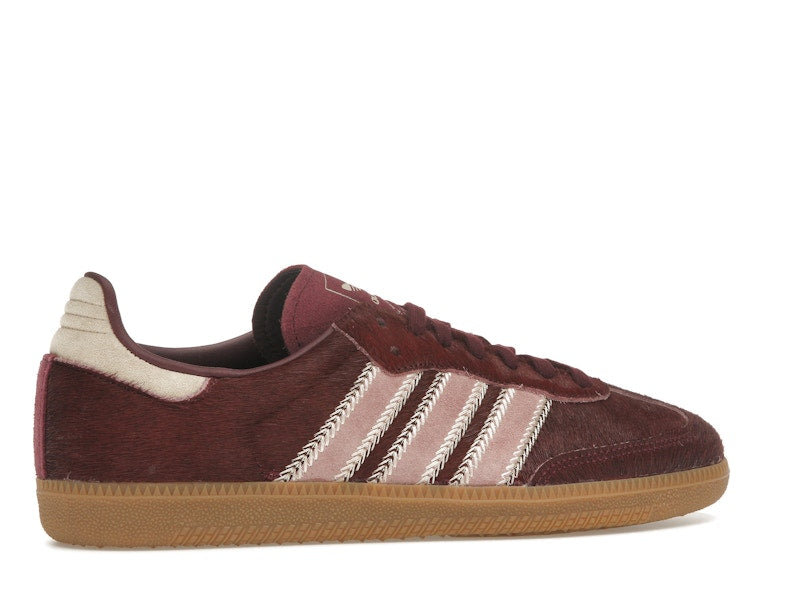 adidas Samba OG Maroon Sand Strata Pony (Women's) - Sand Strata/Maroon/Warm Clay - JP5330 - 34