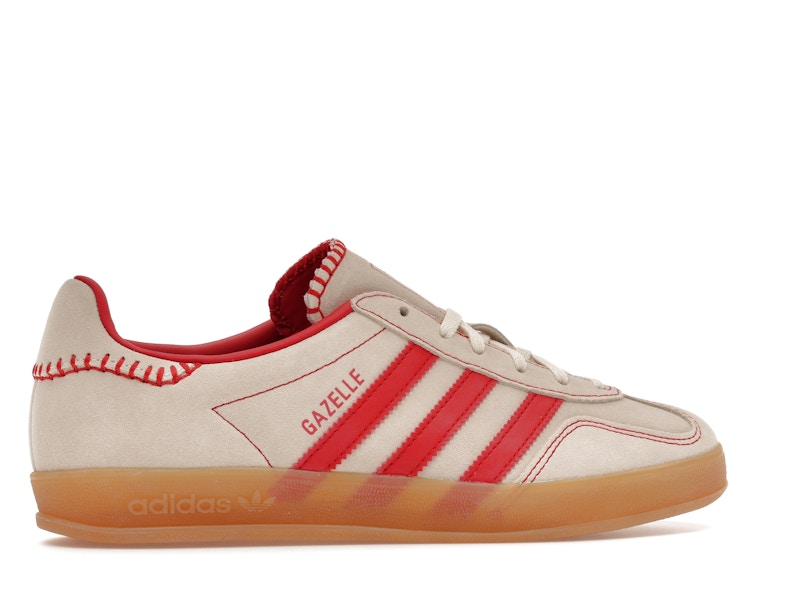 adidas Gazelle Indoor Beige Better Scarlet (Women's) - Beige/Better Scarlet/Cream White - JS1402 - 34