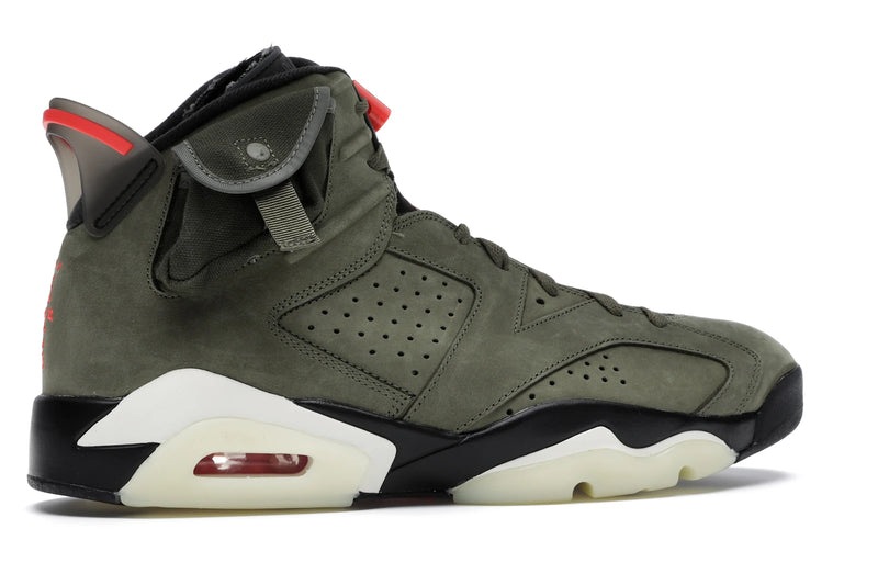Air Jordan 6 Retro Travis Scott - Medium Olive/Black-Sail-University Red - CN1084-200 - 34