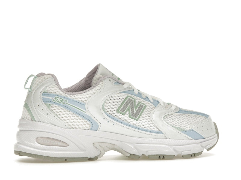 New Balance 530 White Light Chrome Blue Clay Ash - White/Light Chrome Blue/Clay Ash - MR530PC - 34