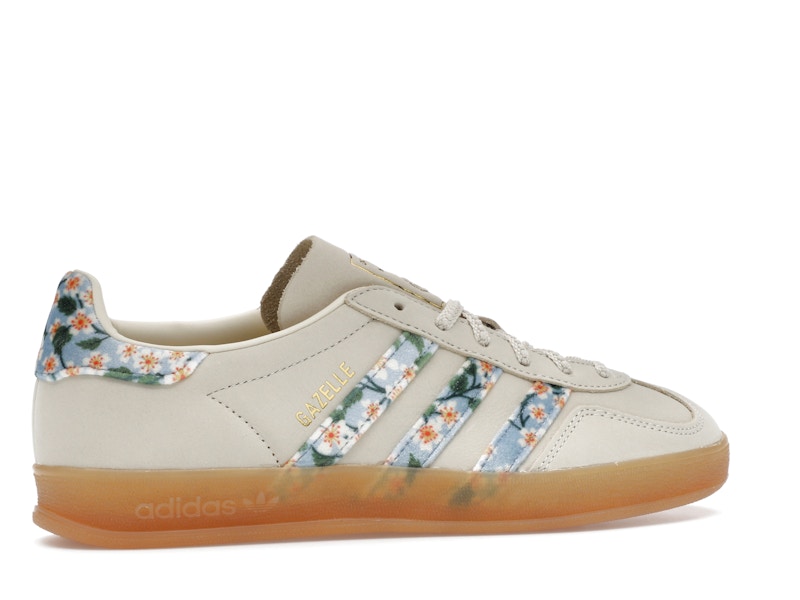 adidas Gazelle Indoor Liberty London Mitsi Day (Women's) - Crew White/Gold Metallic/Tactile Blue - JR3601 - 34