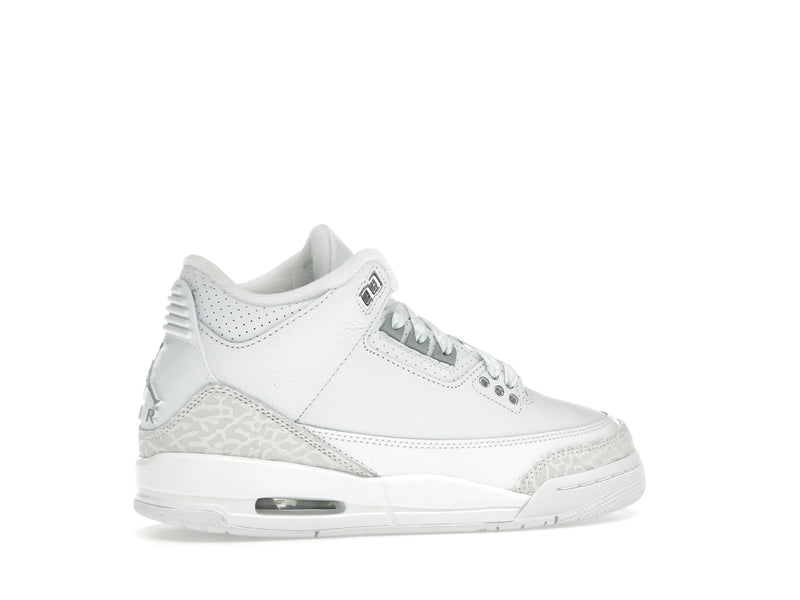 Air Jordan 3 Retro Pure Money (2025) (GS) - White/White/Metallic Silver - DM0967-111 - 34