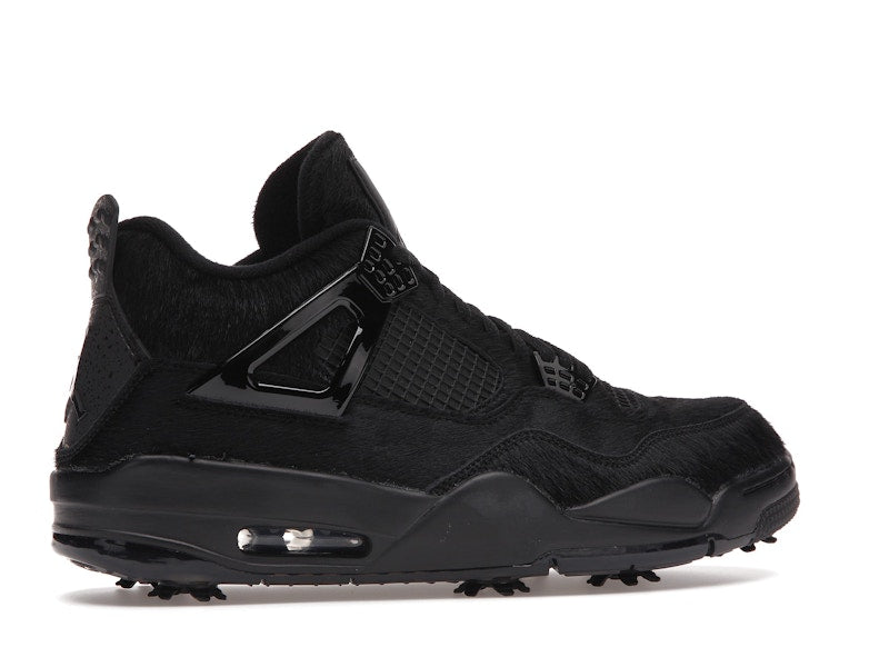 Air Jordan 4 Retro Golf Black Cat Pony Hair - Black/Cement Grey - CU9981-001 - 34