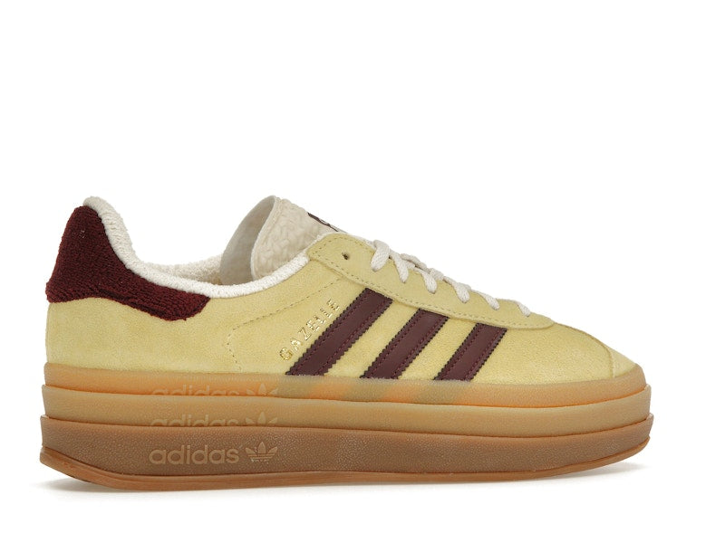 adidas Gazelle Bold Almost Yellow Maroon (Women's) - Almost Yellow/Maroon/Wonder White - IF5937 - 34