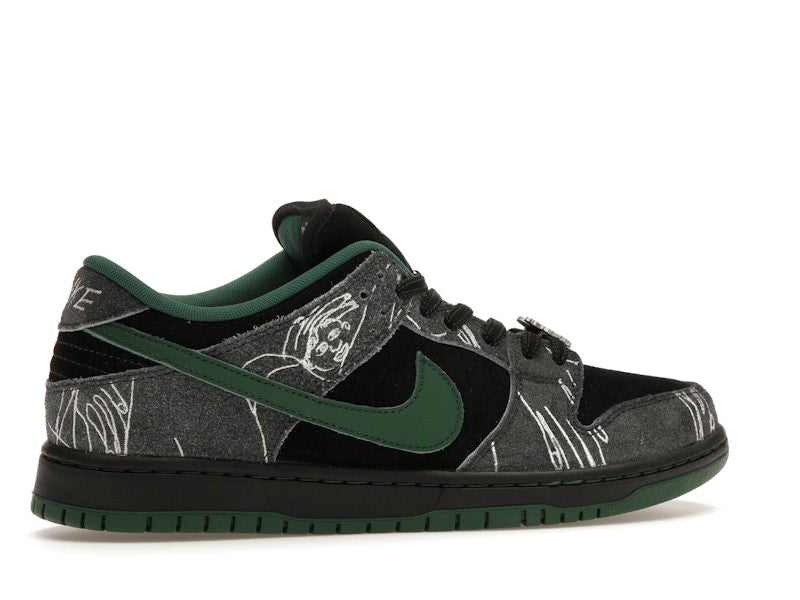 Nike SB Dunk Low There Skateboards - Black/Gorge Green-Summit White - HF7743-001 - 34