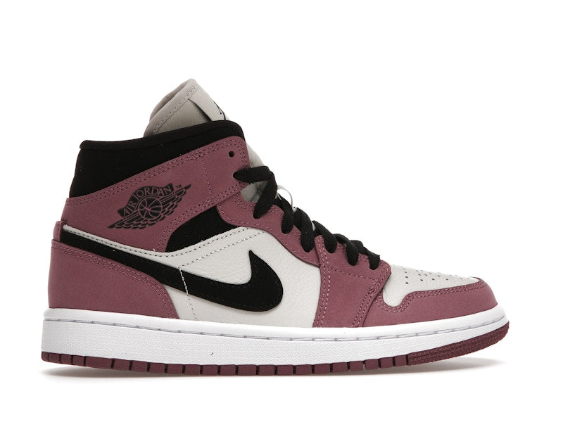 Air Jordan 1 Mid Berry Pink (W) - Light Mulberry/Light Bone/White/Black - DC7267-500 - 35