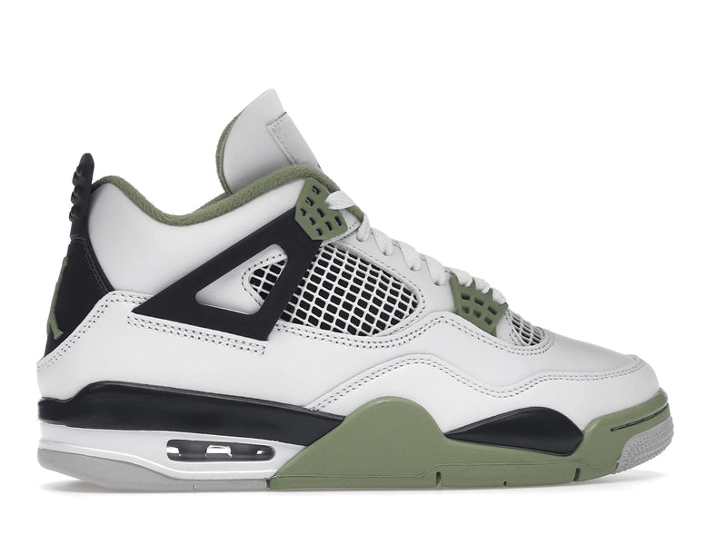 Air Jordan 4 Retro Oil Green (W) - White/Seafoam/Dark Ash/Neutral Grey - AQ9129-103 - 35