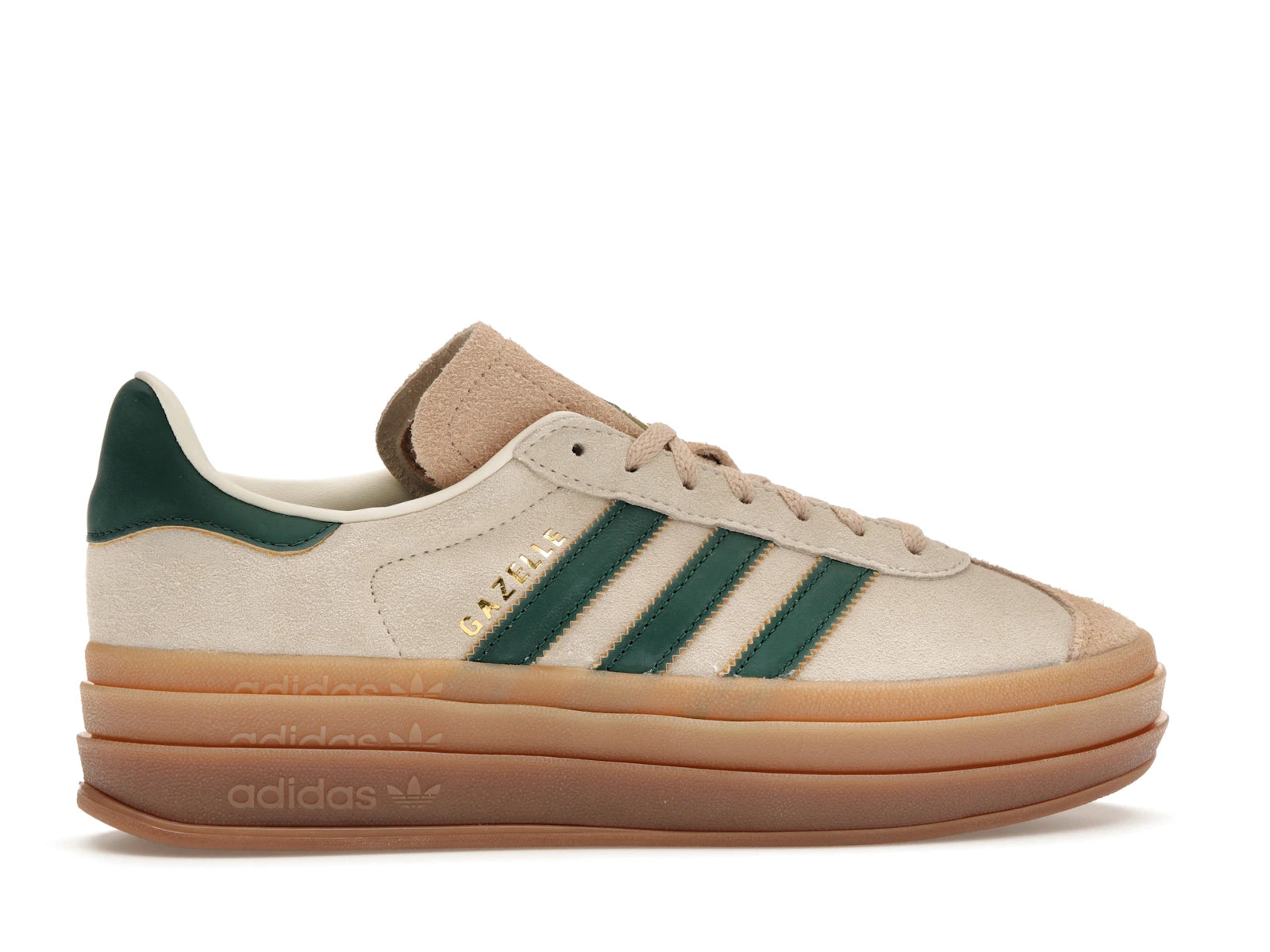 Adidas Gazelle Bold Magic Beige Collegiate Green - Cream White/Collegiate Green/Magic Beige - ID7056 - 35