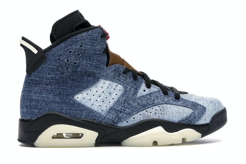 Air Jordan 6 Retro Washed Denim - Washed Denim/Sail-Varsity Red-Black - CT5350-401 - 35