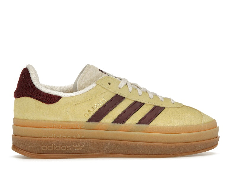 adidas Gazelle Bold Almost Yellow Maroon (Women's) - Almost Yellow/Maroon/Wonder White - IF5937 - 35
