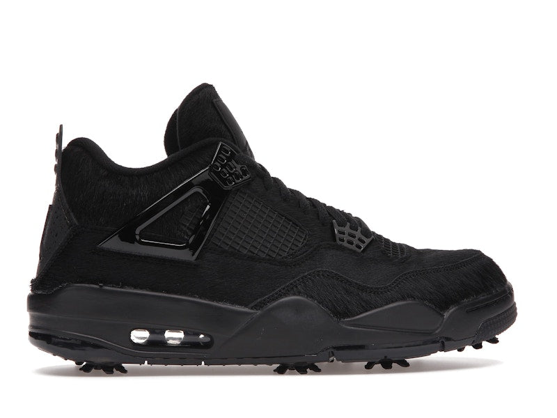 Air Jordan 4 Retro Golf Black Cat Pony Hair - Black/Cement Grey - CU9981-001 - 35