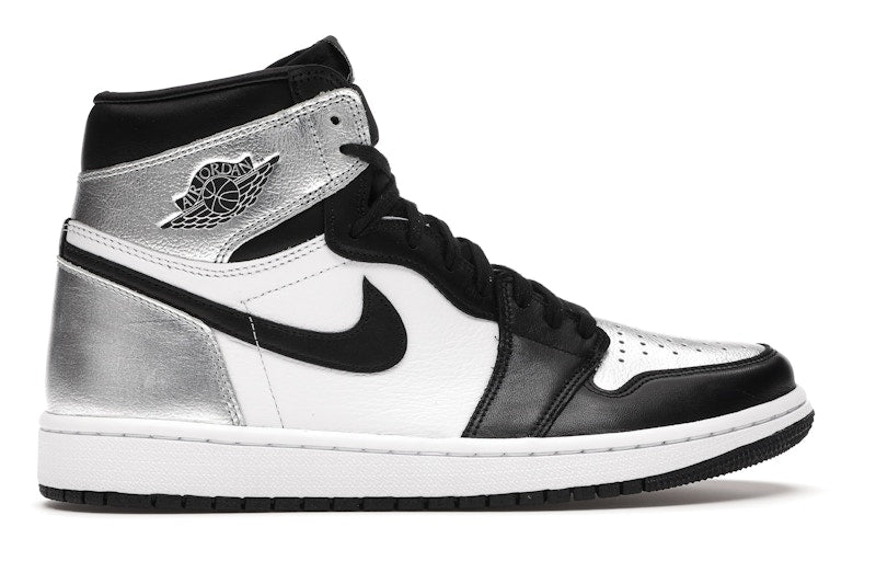 Air Jordan 1 Retro High Silver Toe (W) - Black/Metallic Silver-White-Black - CD0461-001 - 35