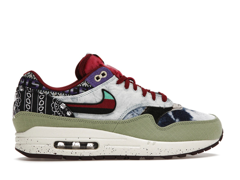 Nike Air Max 1 SP Concepts Denim Olive Canvas - Oil Green/Black/Team Red/Sail - DN1803-300 - 35