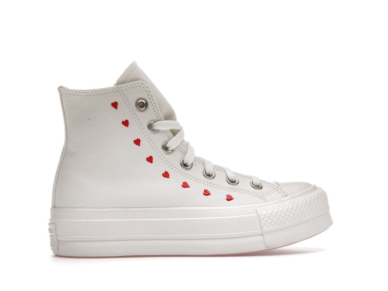 Converse Chuck Taylor All Star Lift Hi White Red (Women's) - vue 36