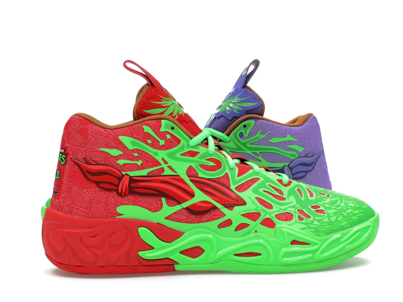 Puma Lamelo Ball Mb04 Teenage Mutant Ninja Turtles Raphael And Donatello - Fluro Green Pes/PUMA Red/Dark Amethyst - 312055-01 - 35