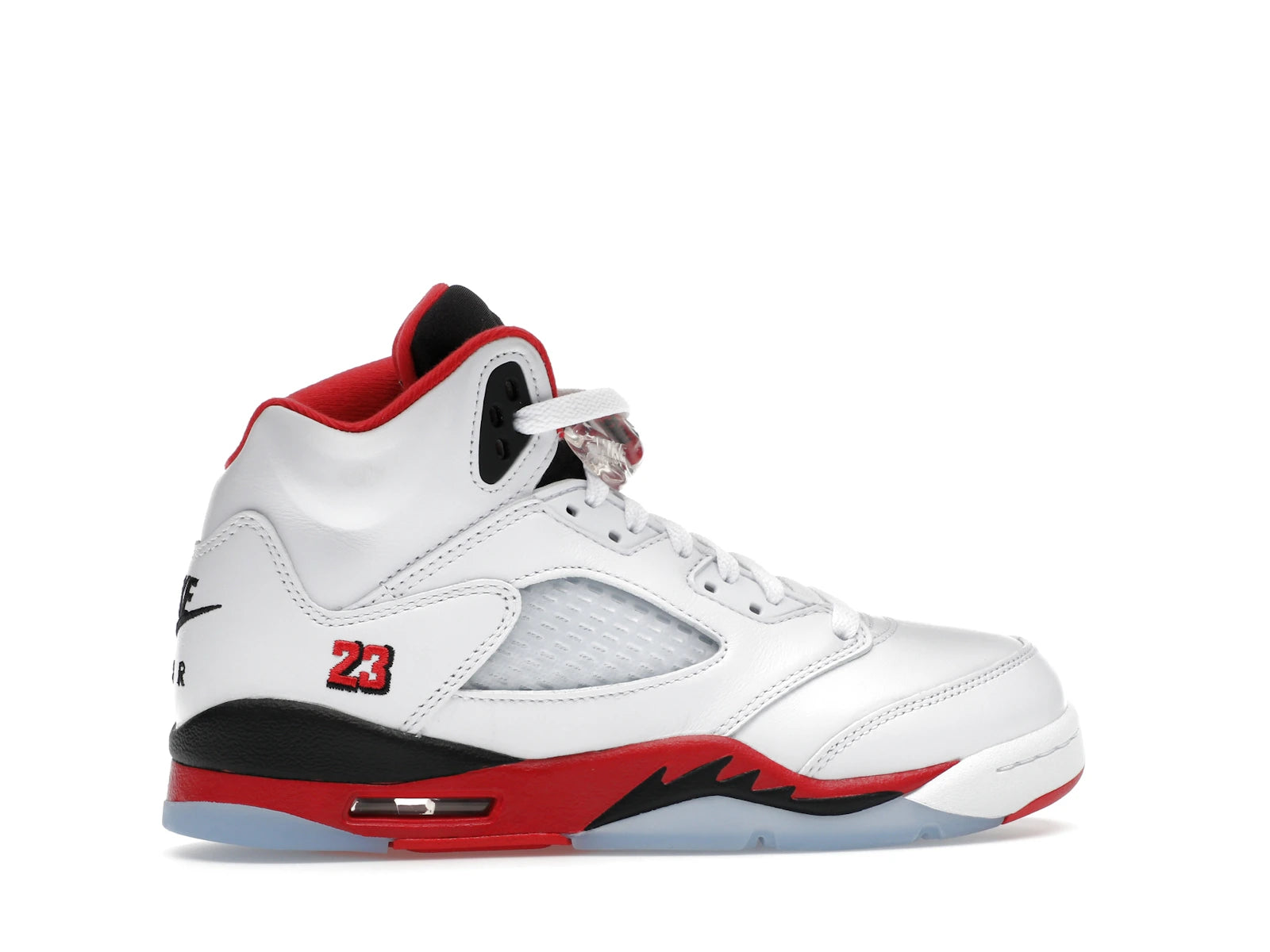 Air Jordan 5 Retro Fire Red Black Tongue (2025) (GS) - White/Fire Red/Black - HQ7980-101 - 35