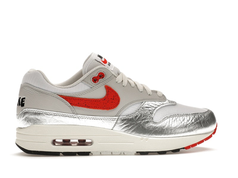 Nike Air Max 1 PRM SE Hot Sauce - White/Chile Red-Metallic Silver-Neutral Grey-Sail-Fir - HF7746-100 - 35