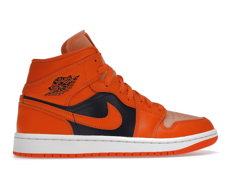 Air Jordan 1 Mid Orange Black (W) - Crimson Bliss/Rush Orange/Black/Sail - DM3381-600 - 35