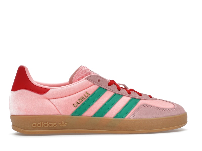 adidas Gazelle Indoor Pink Velvet (Women's) - Pink/Green/Scarlet - JI2713 - 35