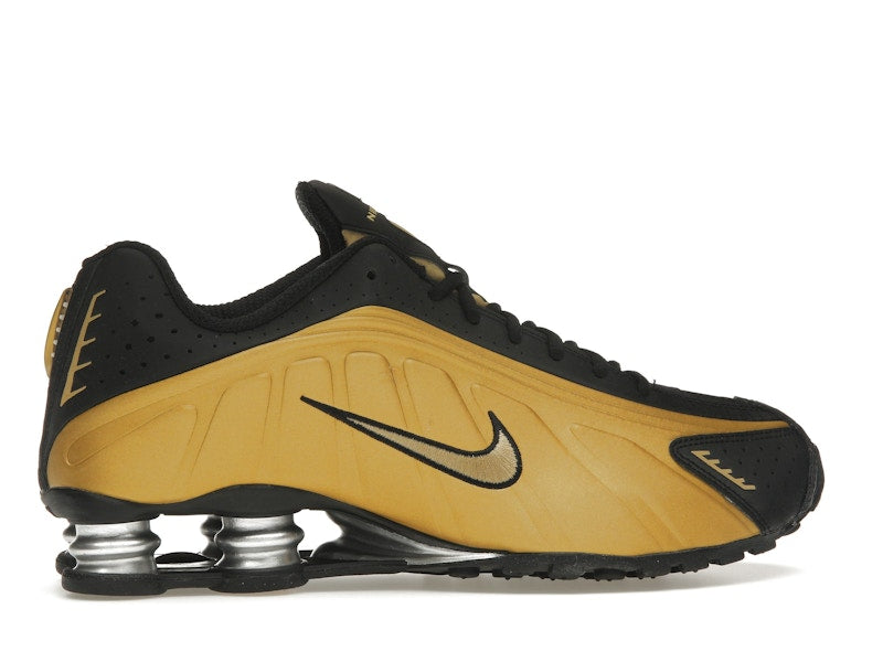 Nike Shox R4 Black Metallic Gold (Women's) - Black/Metallic Gold/Metallic Silver - AR3565-005 - 35