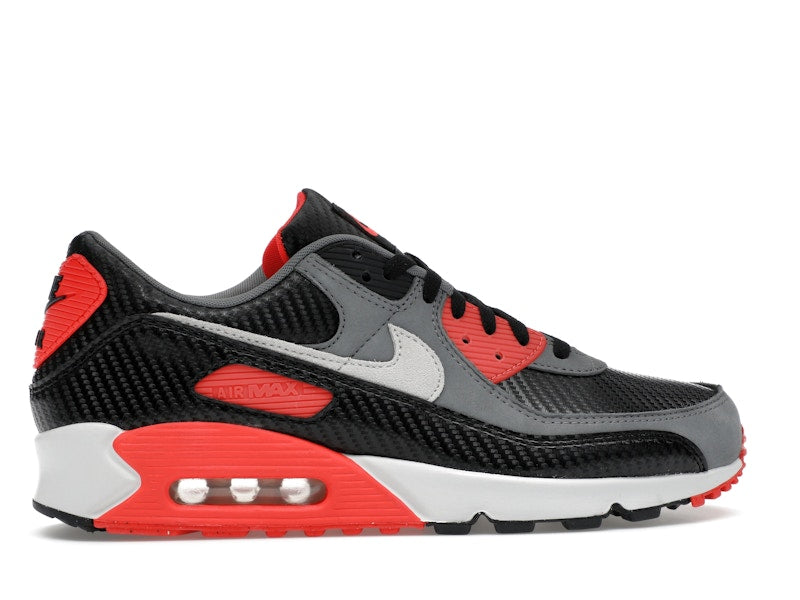 Nike Air Max 90 Premium Carbon Fiber Infrared - Black/Cool Grey/Bright Crimson/Photon Dust - HM9432-001 - 35