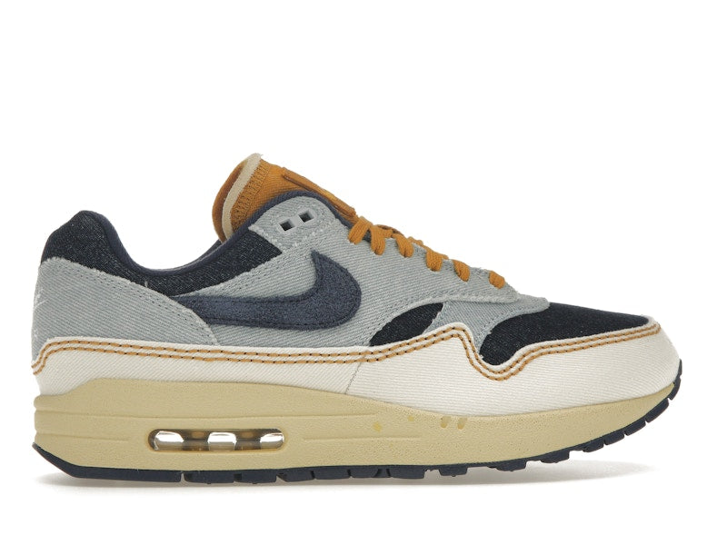 Nike Air Max 1 '87 Denim Aura (Women's) - Aura/Midnight Navy/Pale Ivory - FQ8900-440 - 35