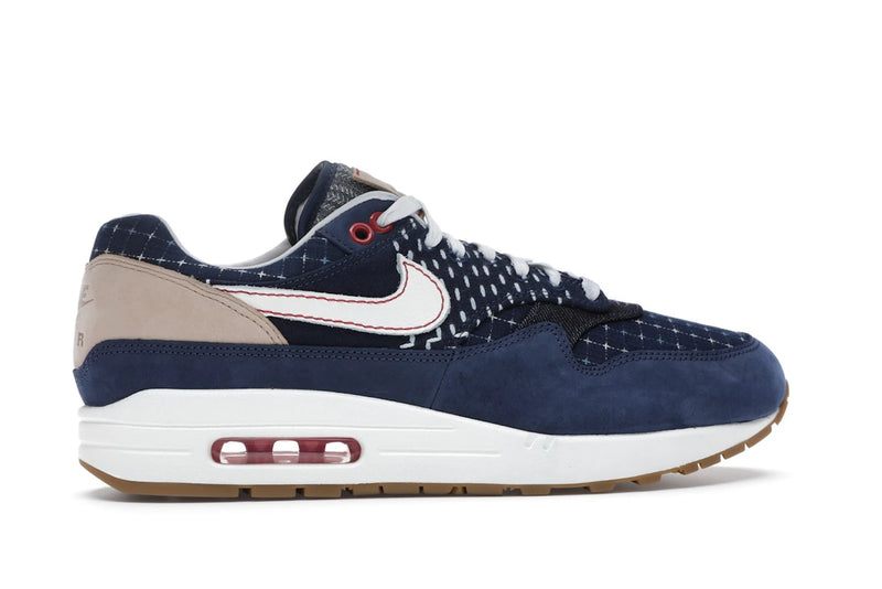 Nike Air Max 1 Denham - Blue Void/Sail-Coastal Blue-Vachetta Tan - CW7603-400 - 35