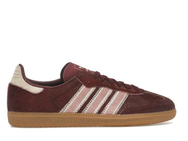 adidas Samba OG Maroon Sand Strata Pony (Women's) - Sand Strata/Maroon/Warm Clay - JP5330 - 35