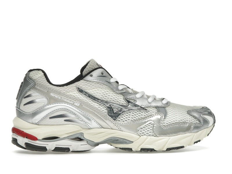 Mizuno Wave Rider 10 White Black Rythmic Red - vue 36