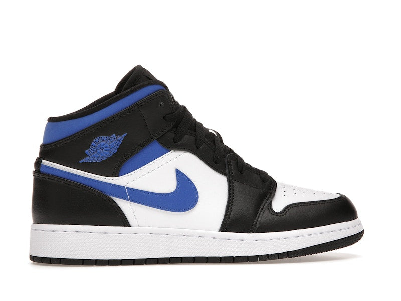 Air Jordan 1 Mid White Black Royal (GS) - White/Racer Blue-Black - 554725-140 - 35