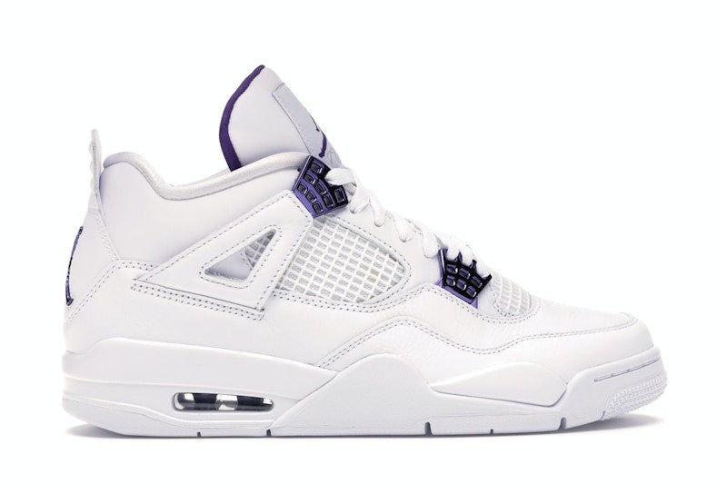 Air Jordan 4 Retro White Court Purple - White/Metallic Silver-Court Purple - CT8527-115 - 35