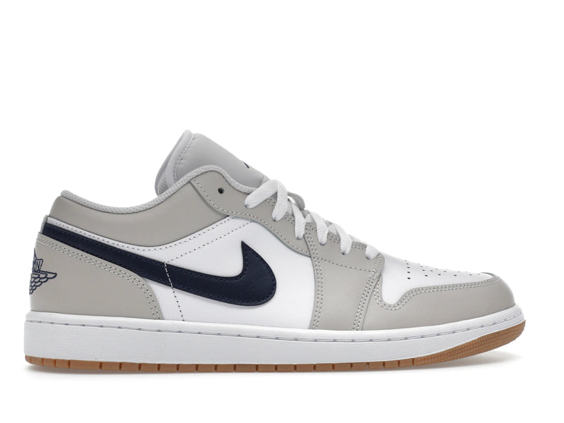 Air Jordan 1 Low Midnight Navy Neutral Grey - White/Neutral Grey/Gum Medium Brown/Midnight Navy - 553558-146 - 35