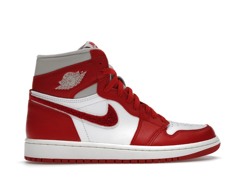 Air Jordan 1 High OG Newstalgia Chenille (W) - Light Iron Ore/Varsity Red-Sail - DJ4891-061 - 35