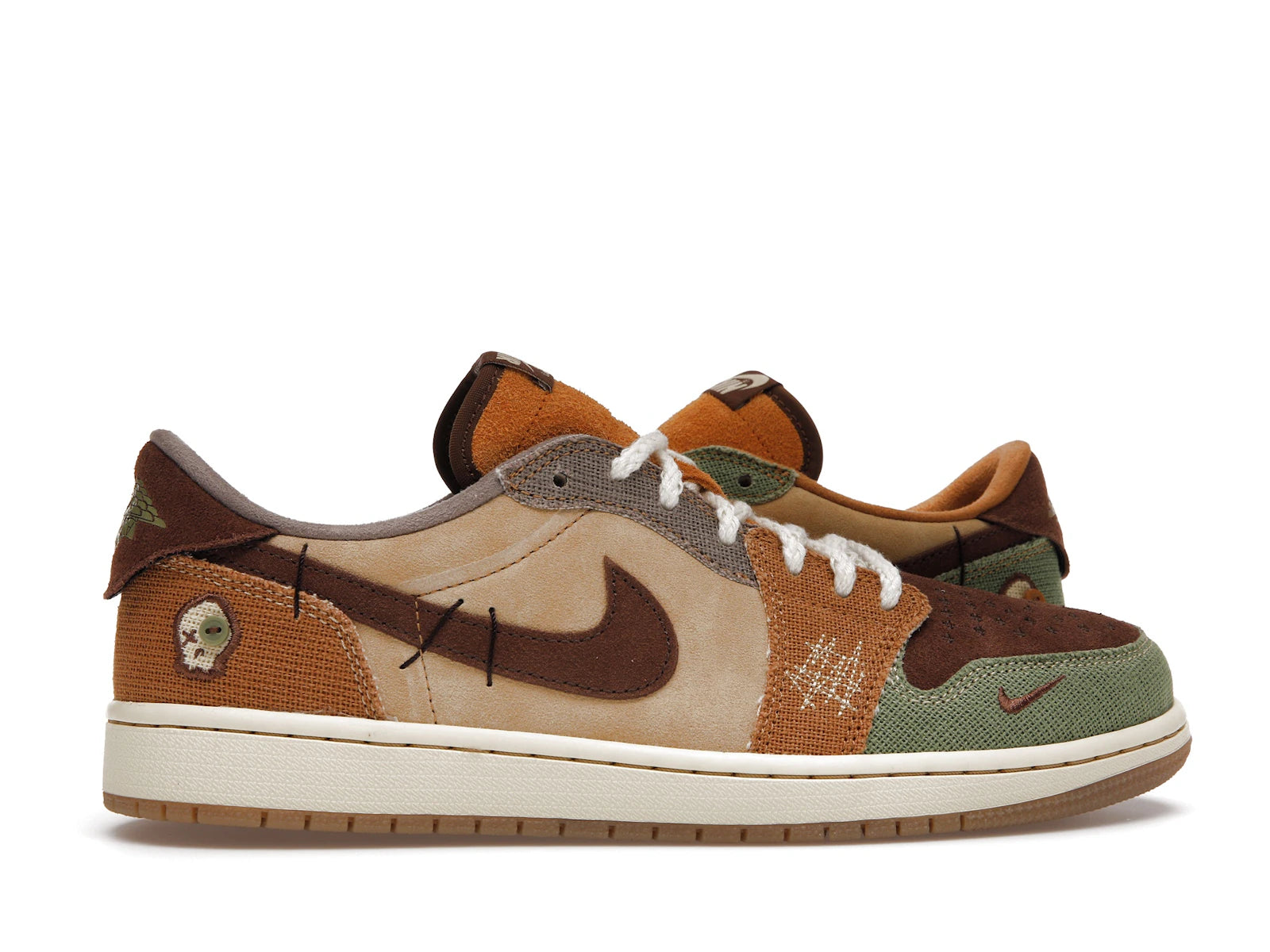 Air Jordan 1 Retro Low OG Zion Williamson Voodoo - Flax/Muslin-Fauna Brown-Oil Green-Sesame-Moon Fossil - DZ7292-200 - 35