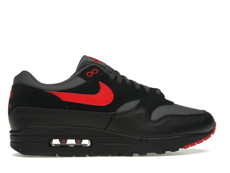 Nike Air Max 1 Essential Vamps - Black/University Red/Iron Grey - FZ5808-008 - 35