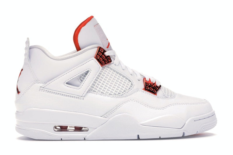 Air Jordan 4 Retro Metallic Orange - White/Metallic Silver-Team Orange - CT8527-118 - 35